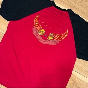 Pizza Hut/ Wing Street Shirt Men 2xLarge y2k Eagle Wings Two Tone Promo Tee Red